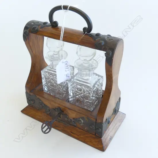 A MINITURE TWO BOTTLE TANTALUS