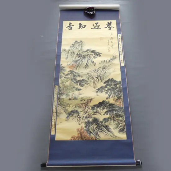 CHINESE LANDSCAPE SCROLL 1295x570mm (image size), BOXED