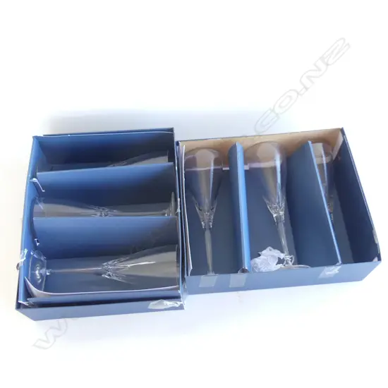 6 WATERFORD CRYSTAL 'CORINTH' STEM CHAMPAGNE FLUTES