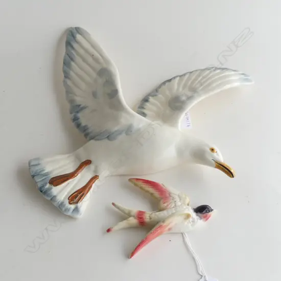 2 CERAMIC WALL BIRDS H.330 / 95mm