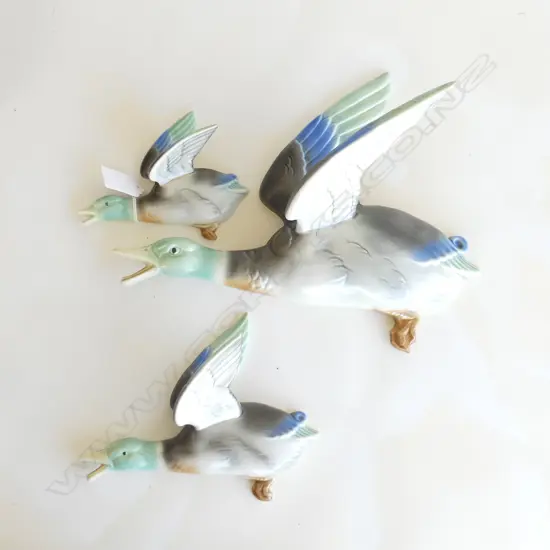 SET OF 3 ENGLISH WALL DUCKS L.300mm