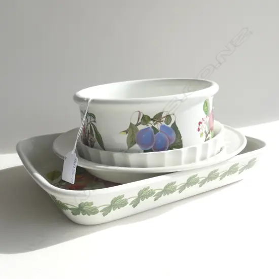 PORTMEIRION POMONA DISHES; LASAGNA, FLAN, PIE & SOUFFLE