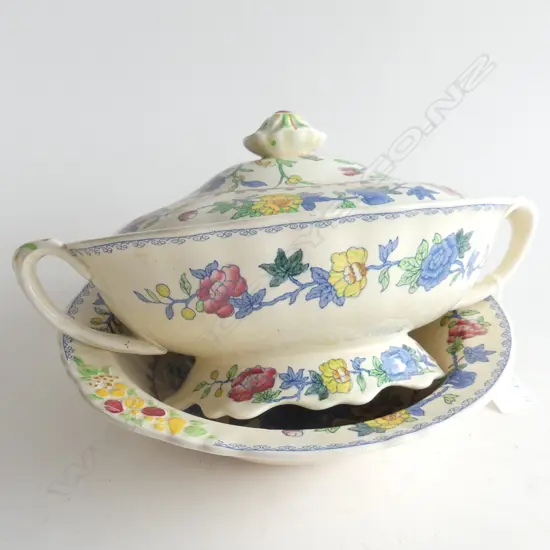 MASONS REGENCY LIDDED SERVING DISH (L290MM) & SALAD BOWL (DIA 250MM) BOTH HAVE SOME BRUISING
