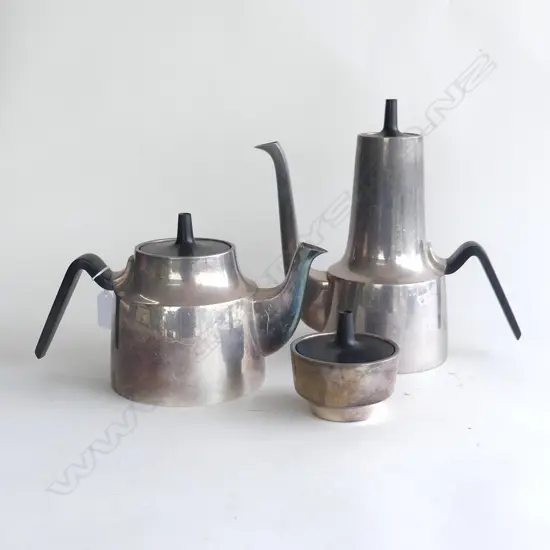 3 PIECE SILVER PLATED DANISH COFFEE SET BY COHR