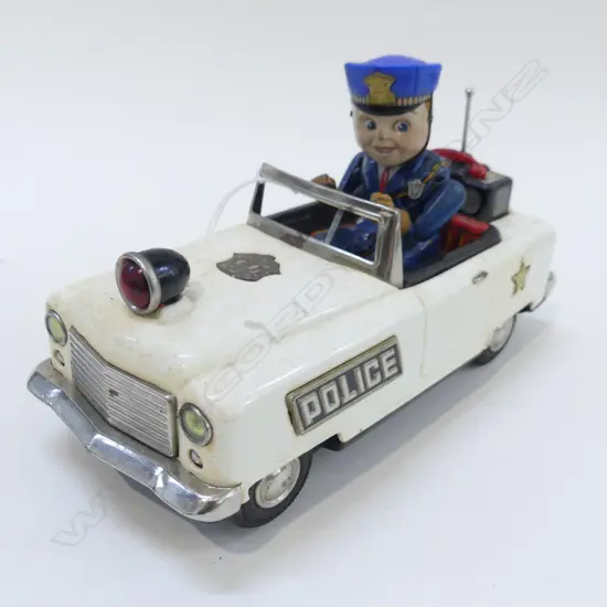 VINTAGE TIN TOY POLICE CAR L.250mm