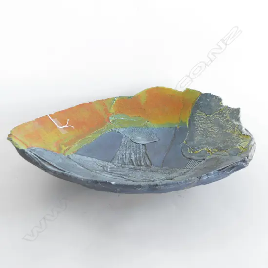 LARGE STONEWARE PLATTER BY PENNY ERIKSON, D.420MM