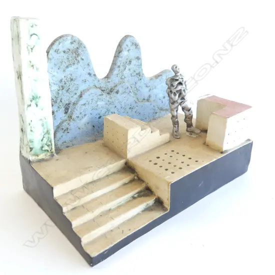 SCULPTURAL ART WORK BY BRENDAN ADAMS FIGURE IN INTERIOR,H.120MM W.230mm