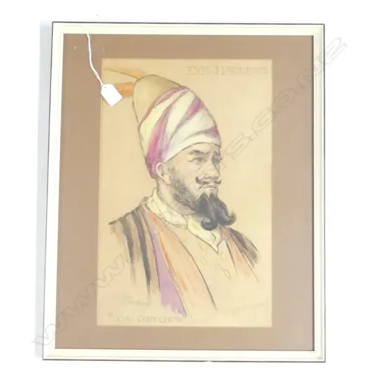 PASTEL COSTUME SKETCH OF LYN HARDING AS ABU HASSAN IN CHU CHIN CHOW (1941) 450x290mm