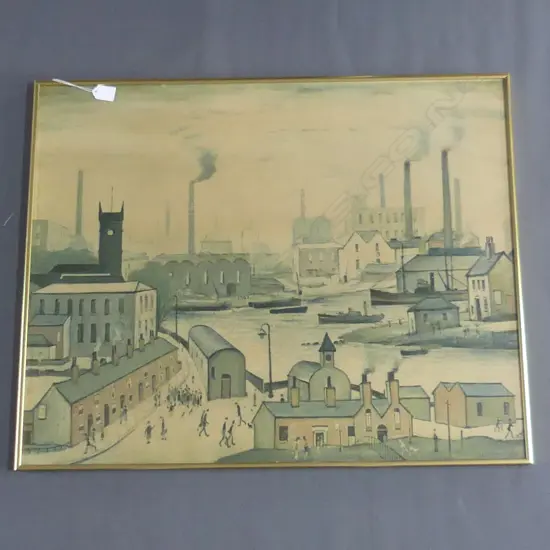 LOWRIE PRINT 'CANALS AND FACTORIES' 610x755mm