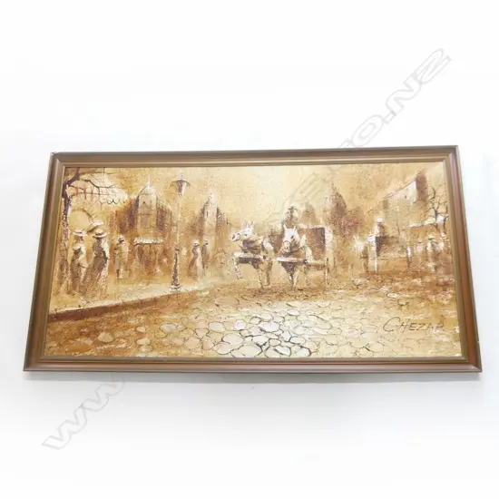 LGE MIXED MEDIA ARTWORK SIGNED 'CHEZAR' 590x1190mm