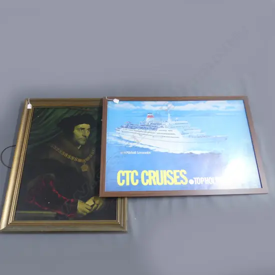 2 LGE FRAMED PRINTS 'SIR THOMAS MORE' 730x570 + CTC CRUISES 'MIKHAIL LERMONTOV' 600x905mm