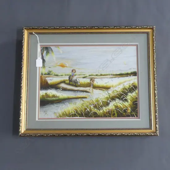 FRAMED VIETNAMESE EMBROIDERED ARTWORK 290x390mm