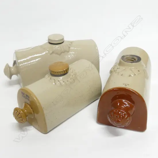 3 VINTAGE CERAMIC BOTTLES L.270mm (1 w. NO CAP)
