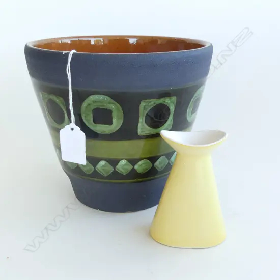 RETRO GERMAN POT H.170mm + SMALL VINTAGE VASE H.100mm