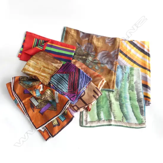 BOX 10 VINTAGE SILK SCARVES