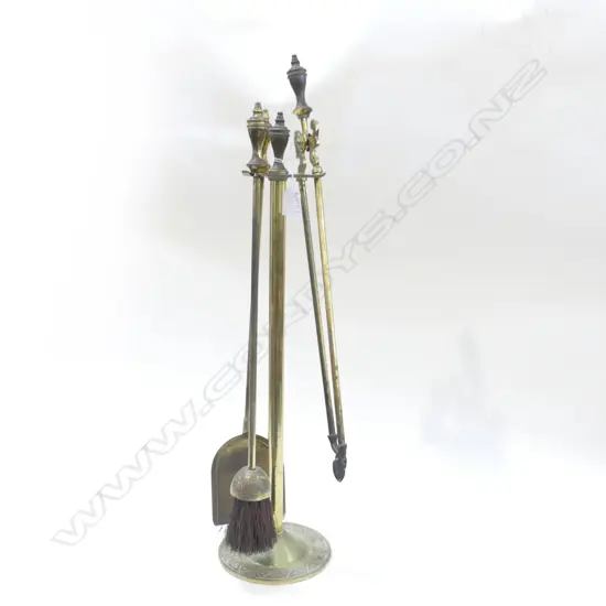 3 BRASS FIRE TOOLS ON STAND H.650mm