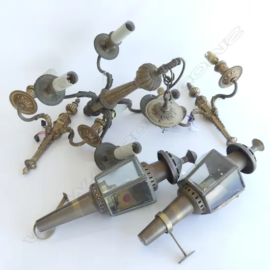 PAIR REPRO COACH LAMPS/CEILING LIGHT/TWO SCONCES