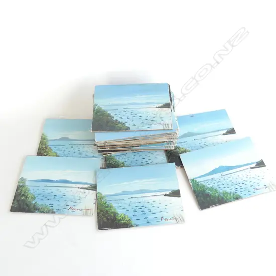 31 MINIATURE PAINTINGS OIL ON BOARD SIGNED P GOWER; RANGITOTO ETC 135x170mm