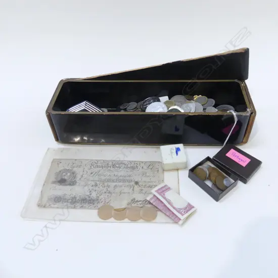 ASST. WORLD COINS & ANTIQUE 1 POUND NOTE