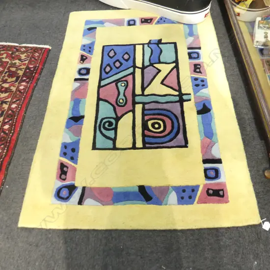 MACHINE TUFTED YELLOW RUG 1630x1050mm