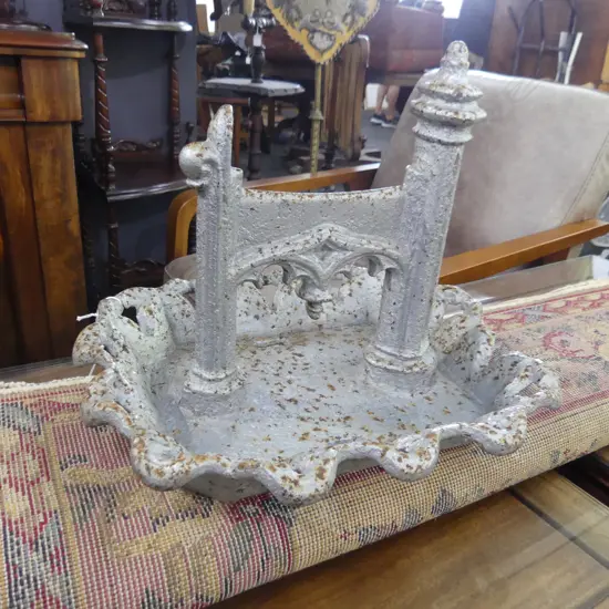 ANTIQUE GOTHIC STYLE CAST IRON BOOT SCRAPER W.385mm