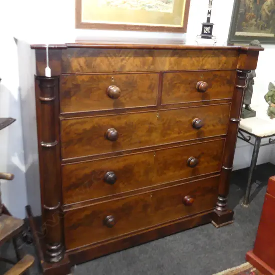 VICTORIAN MAHOGANY CHEST OF DRAWERS 1235x590x1165mm