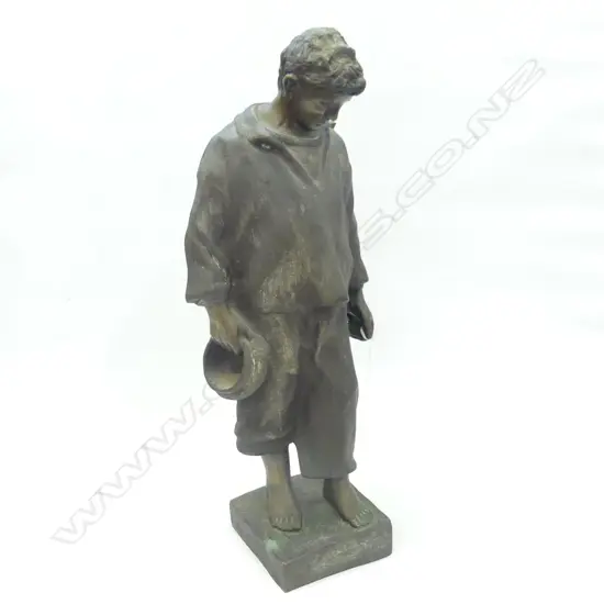 19thC BRONZE FIGURE PEASANT WORKER IN THE MANNER OF MILLET 560mm