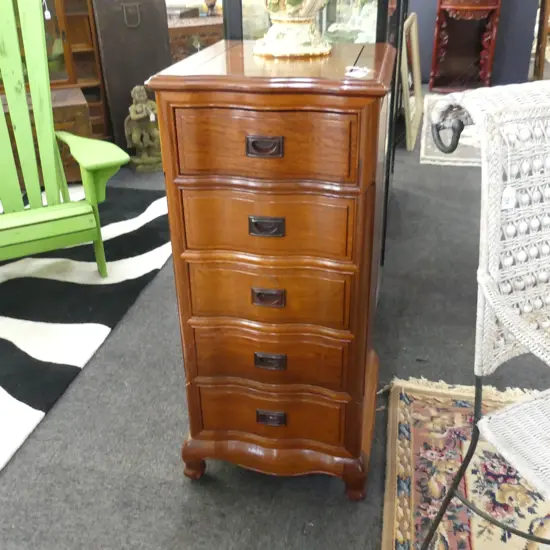 HEAVY SOLID ROSEWOOD 5 DRAWER  CHEST H.967mm