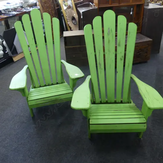 PR GREEN PAINTED CAPE COD CHAIRS 