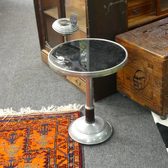 DECO SIDE TABLE w. CIGARETTE TRAY H.510 / 410mm dia