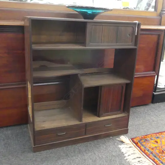 JAPANESE MULBERRY DISPLAY STRIPED EBONY FRONT H.802mm