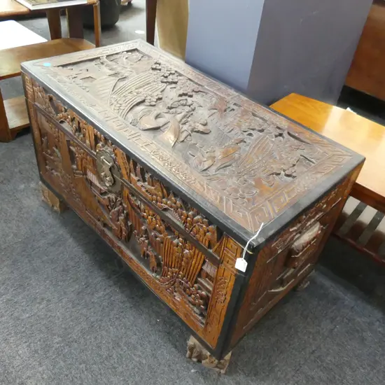 CARVED CAMPHOR CHEST 1030x510x600mm
