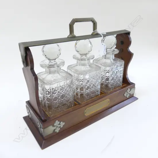 TANTALUS w. 3 CRYSTAL DECANTERS...
