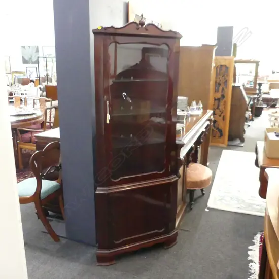 QUEEN ANNE STYLE CORNER DISPLAY CABINET 510x510x1870mm