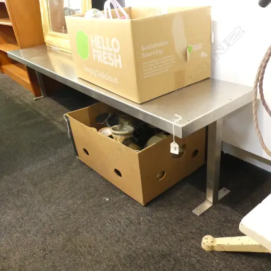 SILVER METAL INDUSTRIAL BENCH 1800x350x400mm