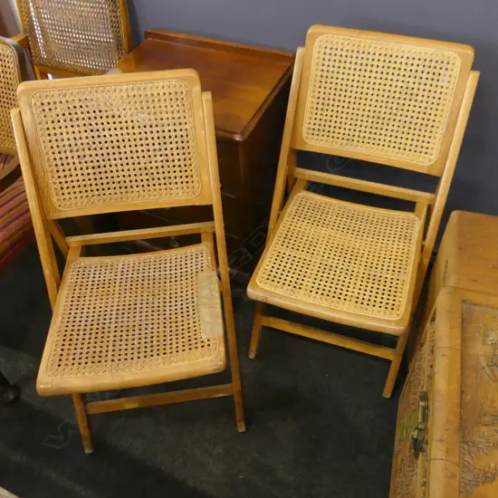 PR FOLDING RATTAN CHAIRS