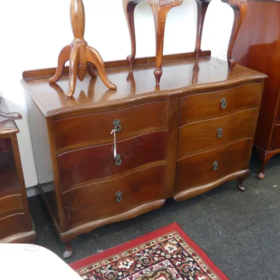 QUEEN ANNE STYLE 6 DRAWER DRESSER 1130x460x760mm