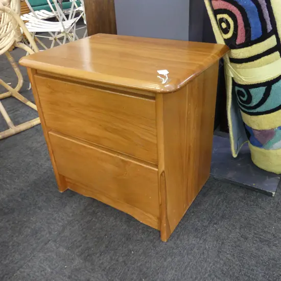 RIMU BEDSIDE CABINET - 2 DRAWER