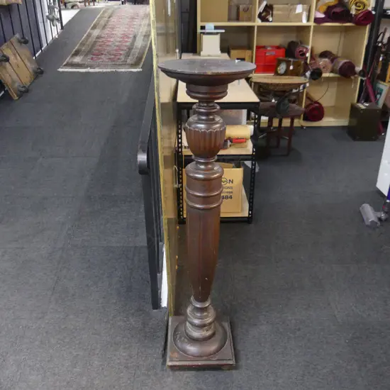 ANTIQUE CARVED WOODEN POST / PLANT STAND H.1315mm