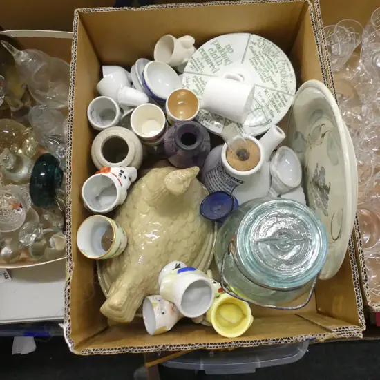 BOX LOT ASST. ANTIQUE CERAMICS