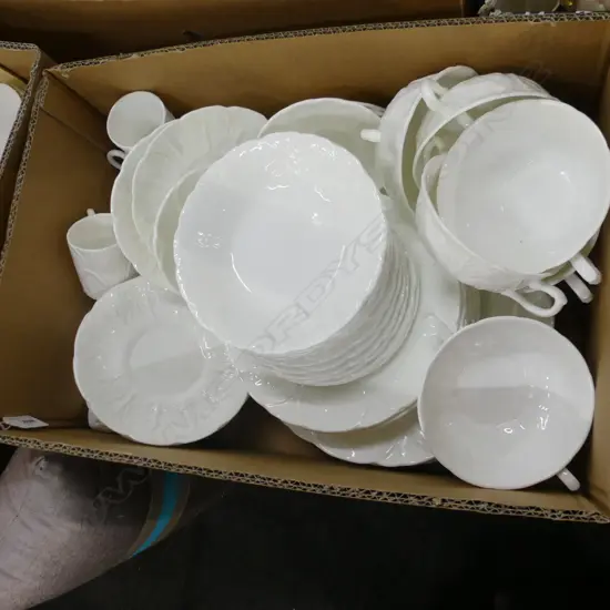 COALPORT WHITE 'COUNTRYWARE' 6 PLACE DINNER SERVICE.....