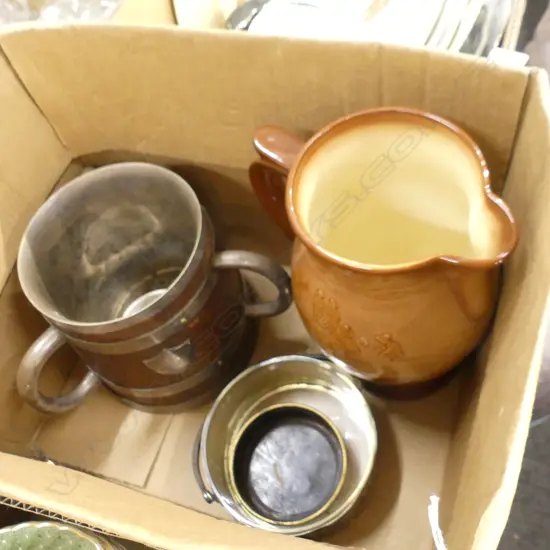 BOX LOT ASST. EP; LOVING CUP ETC; DOULTON JUG,