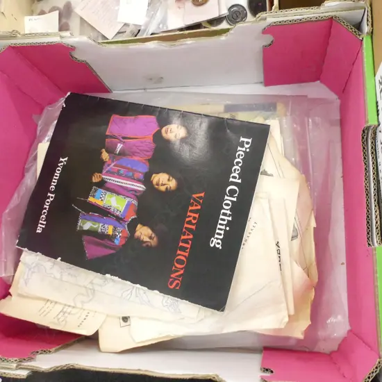 BOX ASST OLD DRESS PATTERNS ETC..