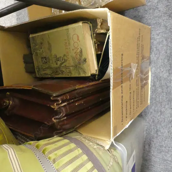 BOX LOT ASST. 'WORK' JOURNALS c.1900 + LEATHER BRIEFCASE