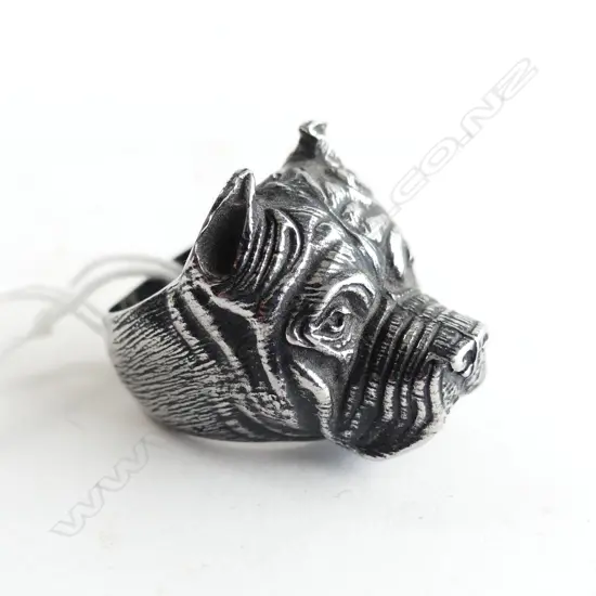 DOG HEAD STAINLESS STEEL RING