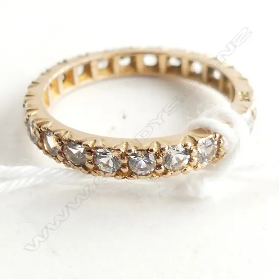 9CT GOLD & CZ SET RING SIZE P WEIGHT 2.5 GMS