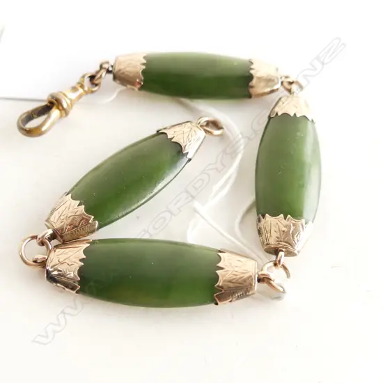 9CT & GREENSTONE BRACELET L.200mm