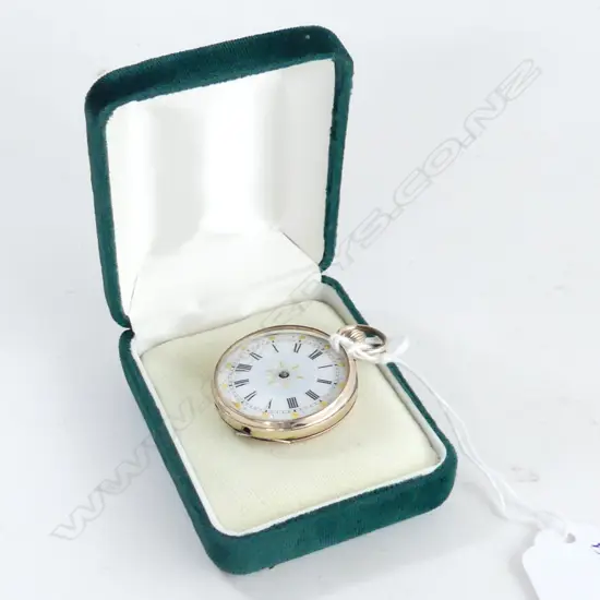 9CT GOLD WATCH AF open face no glass 25.9gms dust cover not gold