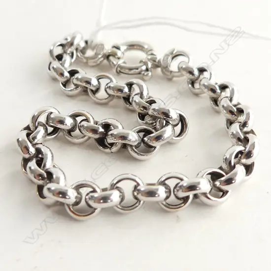 9CT WHITE GOLD ITALIAN CHAIN BRACELET 10gm
