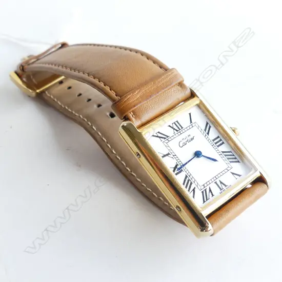 COPY CARTIER (925?) SILVER GILT WRIST WATCH